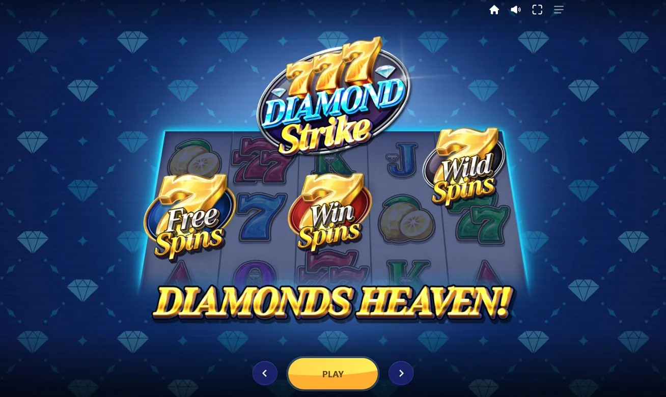 777 Diamond Strike: Red Tiger's own screenshot of an opening screen of 777 Diamond Strike: the...