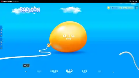 Balloon: One round in SmartSoft's free demo at a stake of 0.10 DMO, the demo's play...