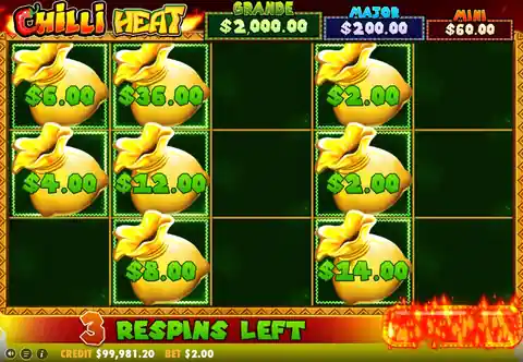 Chilli Heat: A Money Respin in Pragmatic Play's free demo at a $2.00 bet; this one...