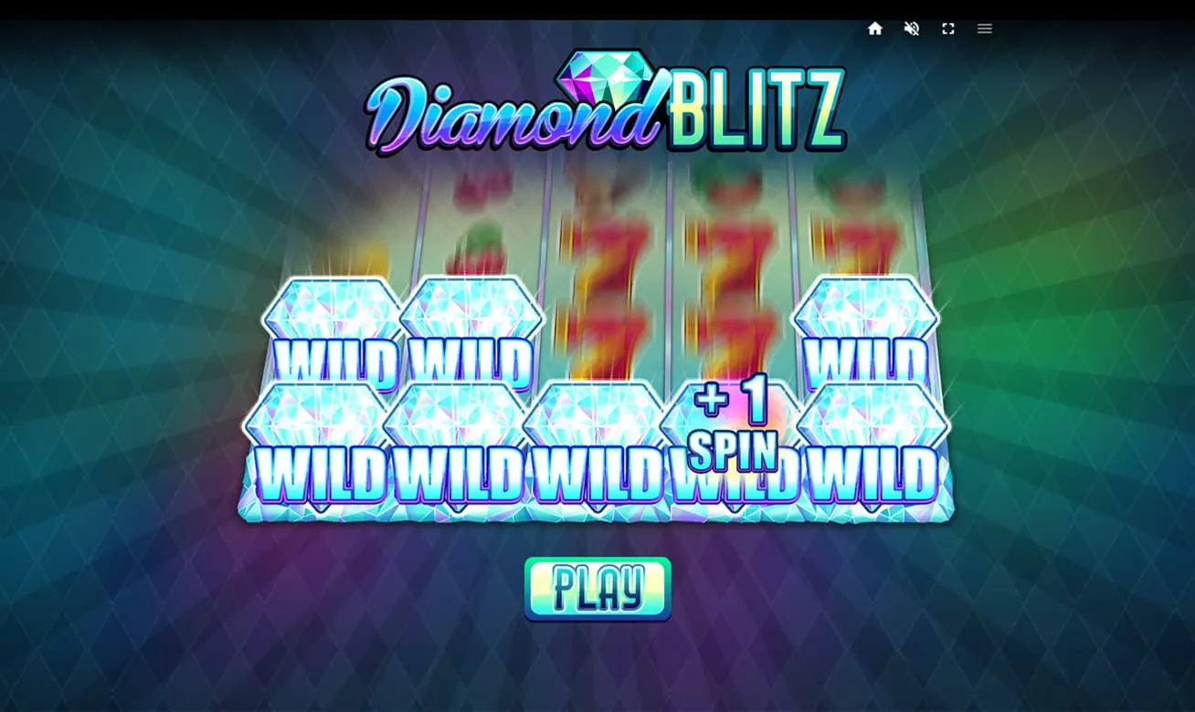 Diamond Blitz: Red Tiger's own screenshot of Diamond Blitz: the logo above five reels whose...