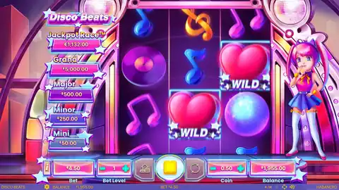 Disco Beats: One spin from Habanero's free demo at a bet of 4.50 (bet level 1, coin...