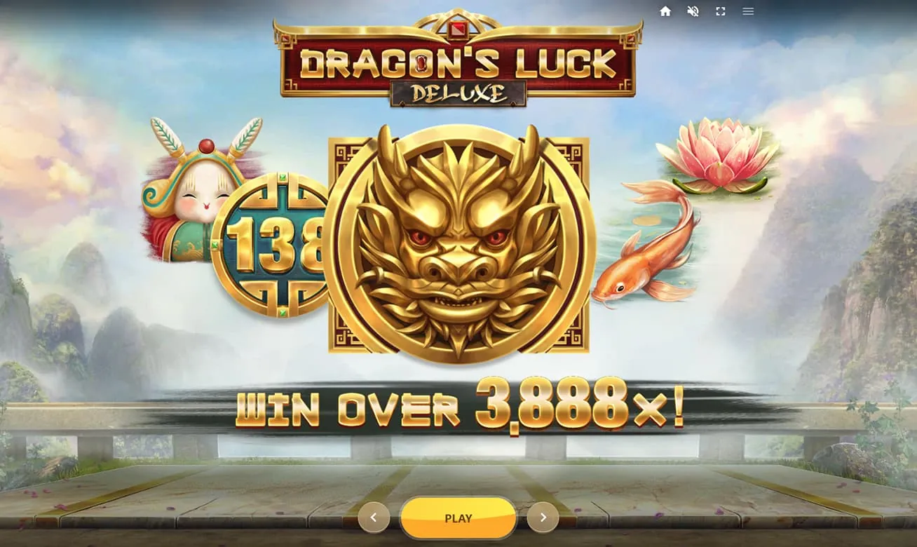 Dragon's Luck Deluxe: Red Tiger's own intro screenshot of Dragon's Luck Deluxe: the logo above a...