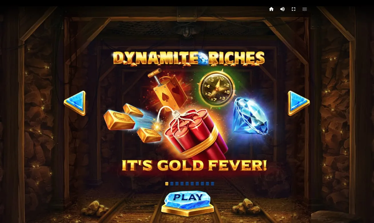 Dynamite Riches: The game's opening screen in Red Tiger's files: the DYNAMITE RICHES logo...