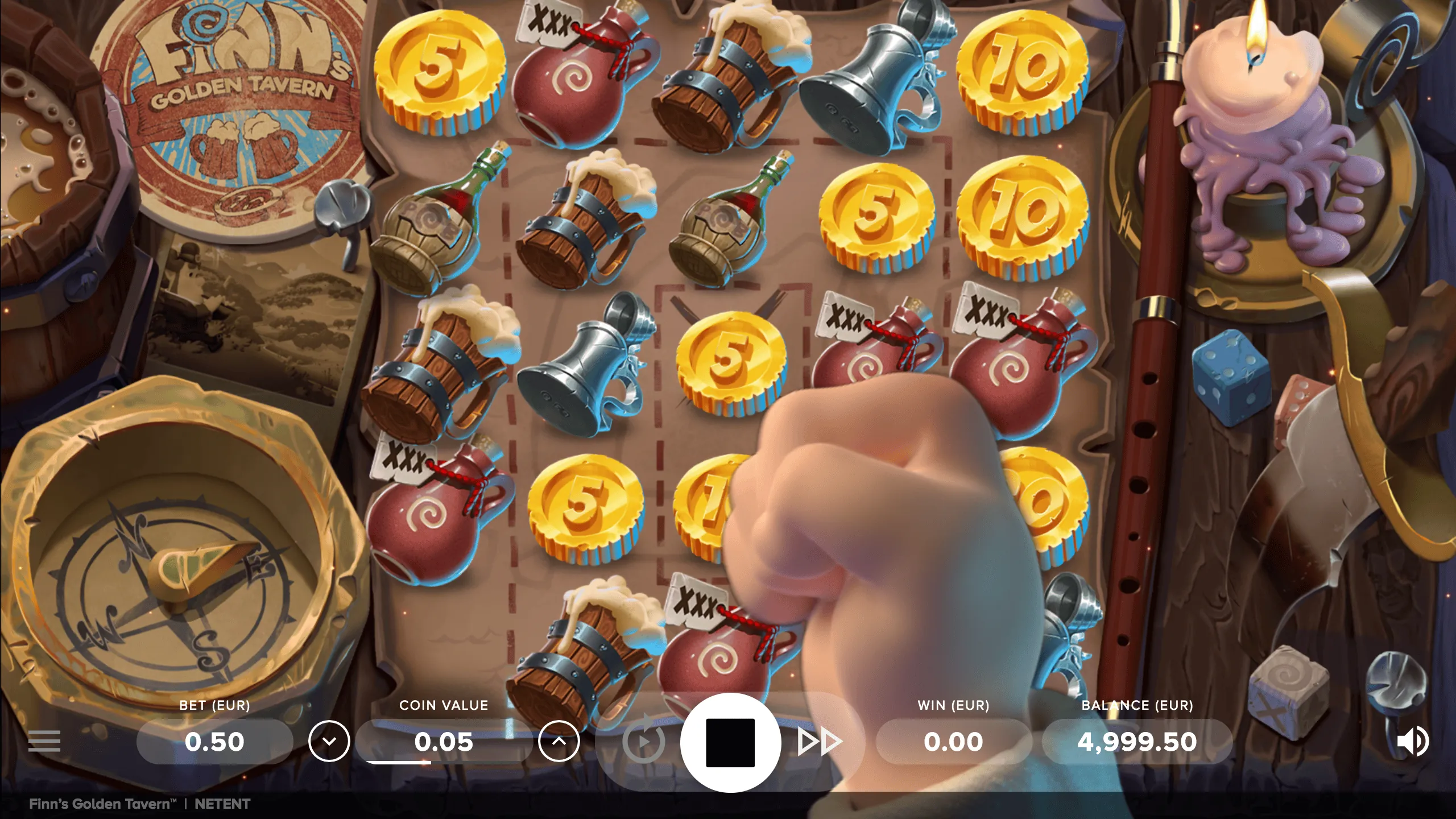 Finn's Golden Tavern: NetEnt's own screenshot of Finn's Golden Tavern for its Fist Slam feature: a...