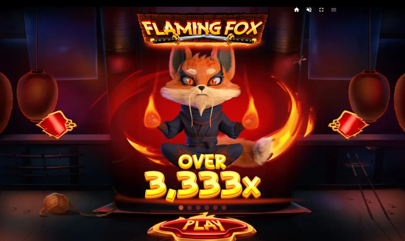 Flaming Fox: Red Tiger's own intro screenshot of Flaming Fox: the logo with two crossed...