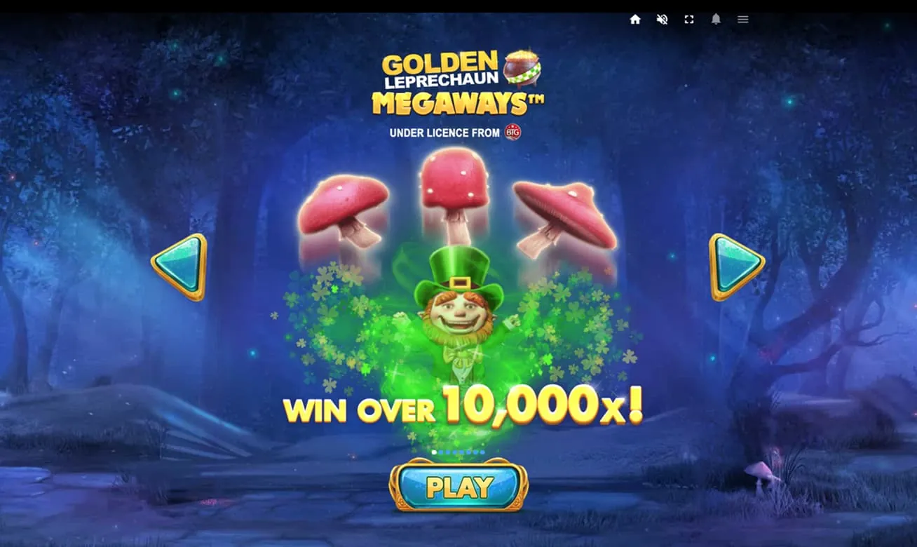 Golden Leprechaun Megaways: Red Tiger's own intro screenshot of Golden Leprechaun Megaways: the logo...