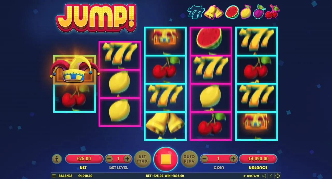 Jump!: A re-spin in Habanero's shot, by our reading of the reel heights: the jester...
