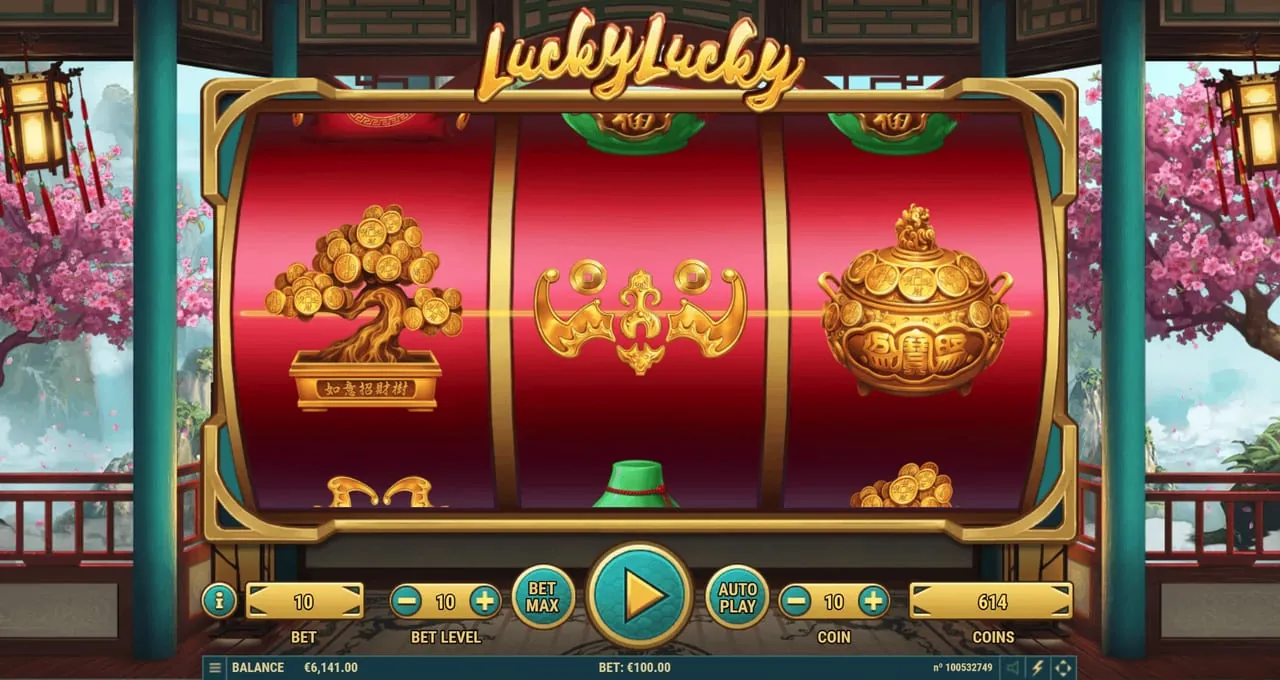 Lucky Lucky: A money tree, a gold ornament with two coins on top and the gold pot wild on...