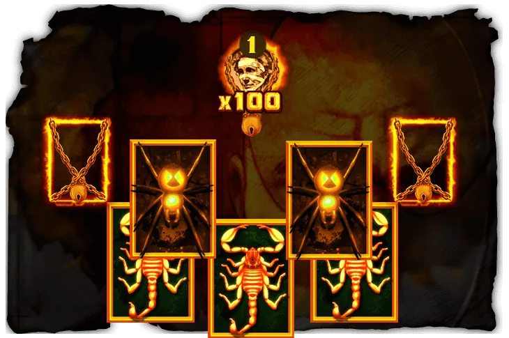 Mental: The studio's card for Mental Freespins: three Scorpion symbols, two Spider...