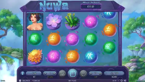 Nuwa: One spin in Habanero's free demo at a bet of 5.60 (bet level 1, coin 0.20)....