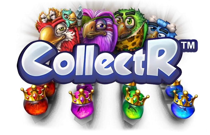 Pirots 2: ELK's CollectR artwork from the game page: red, purple, green and blue birds...
