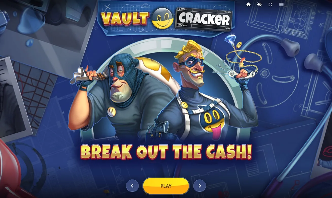 Vault Cracker: The game's title screen in Red Tiger's files: the VAULT CRACKER logo,...